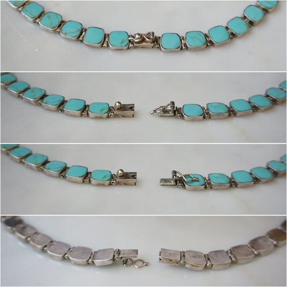 Turquoise Necklace & Earrings Set / Vintage Estat… - image 7