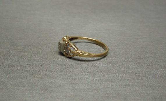 Antique Estate C1930 14K Gold 0.04ct Single cut D… - image 2