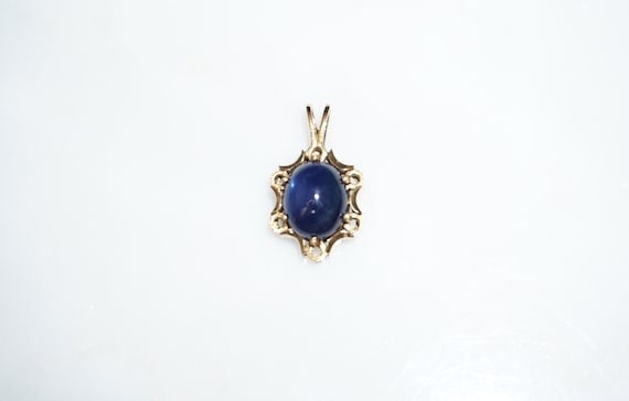 4 carat Sapphire Pendant / Mid Century Estate C19… - image 1