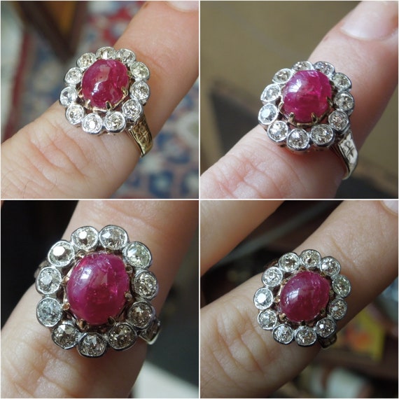 Vintage Ruby Ring in 18k white gold (GR-5147)