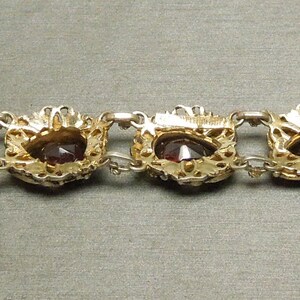 Antique Austro Hungarian Estate C1890 800 Silver Filigree Style 24.00TCW Pear cut Natural Garnet Bracelet 6.75 image 7