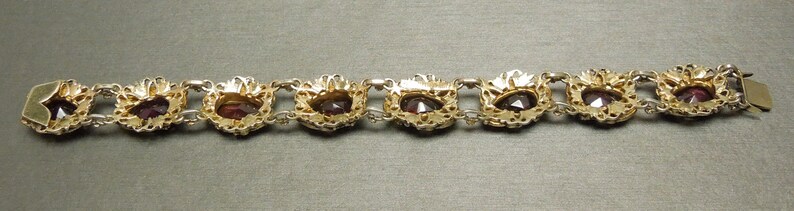 Antique Austro Hungarian Estate C1890 800 Silver Filigree Style 24.00TCW Pear cut Natural Garnet Bracelet 6.75 image 7