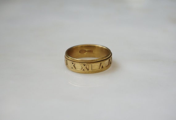 Roman Numeral Motion Ring / Unisex Men's Vintage … - image 1