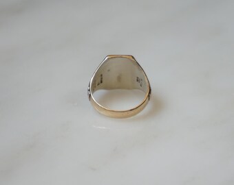 旧枠SR 1933 GULFPORT Class Ring / Men's Antique Estate C1930 10K