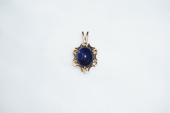 4 carat Sapphire Pendant / Mid Century Estate C19… - image 9