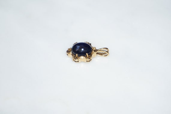 4 carat Sapphire Pendant / Mid Century Estate C19… - image 3