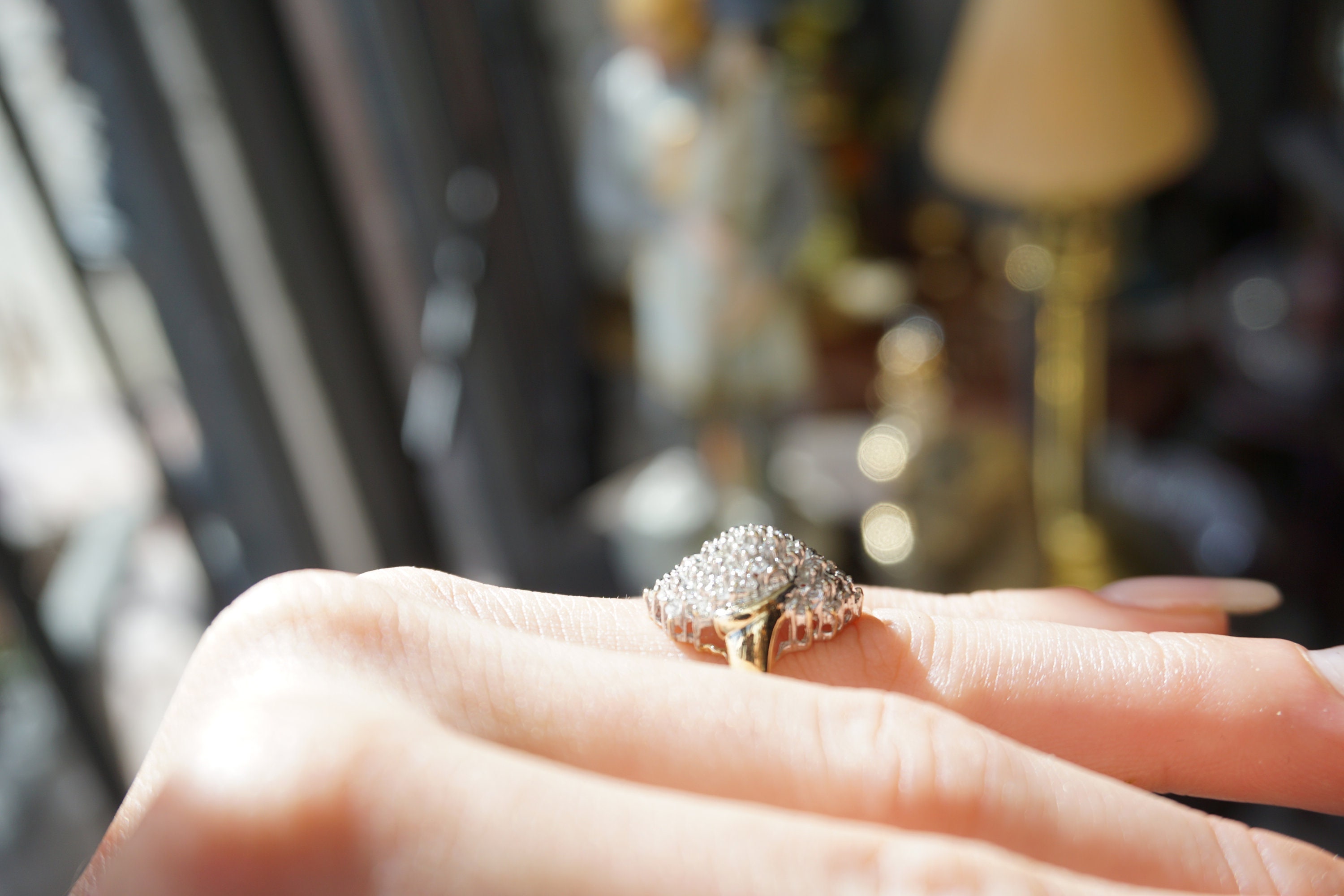 S Diamond Cluster Ring / Vintage Estate 10K Gold 1.50TCW