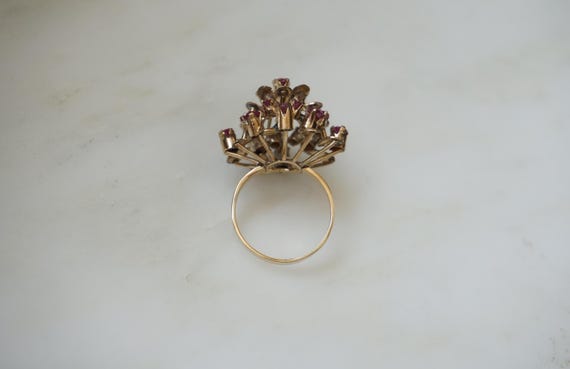Ruby Princess Cathedral Ring / Mid Century Estate… - image 5