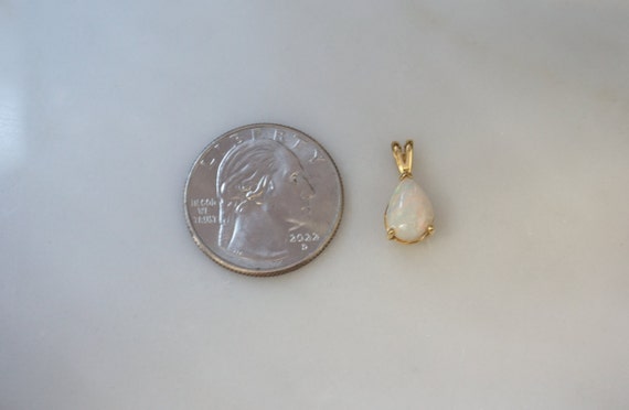 Pear Opal Pendant / Vintage Estate C1970 14K Gold… - image 6