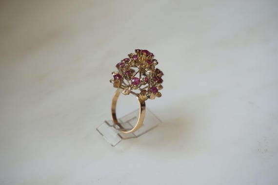 Ruby Princess Cathedral Ring / Mid Century Estate… - image 2