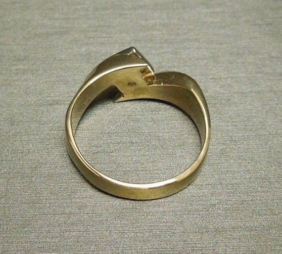 Unisex Vintage Retro Estate C1970 14K Gold 0.30TC… - image 7