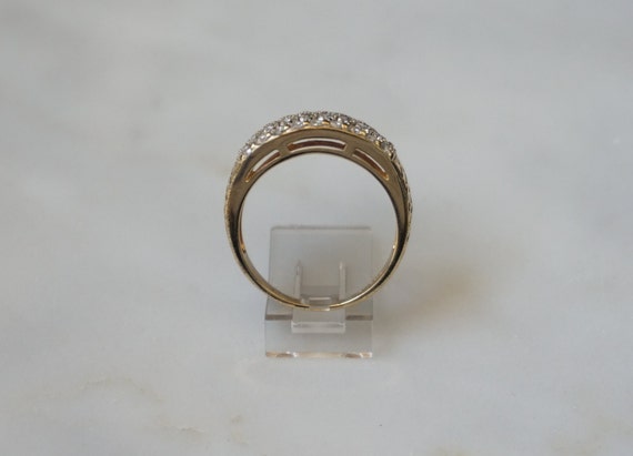 Diamond Dome Ring / Vintage Estate Engraved 14K G… - image 3