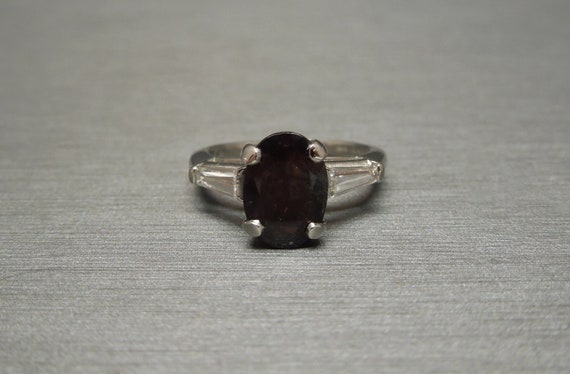 Mid Century Estate C1960 Platinum Oval 1.61 carat… - image 1