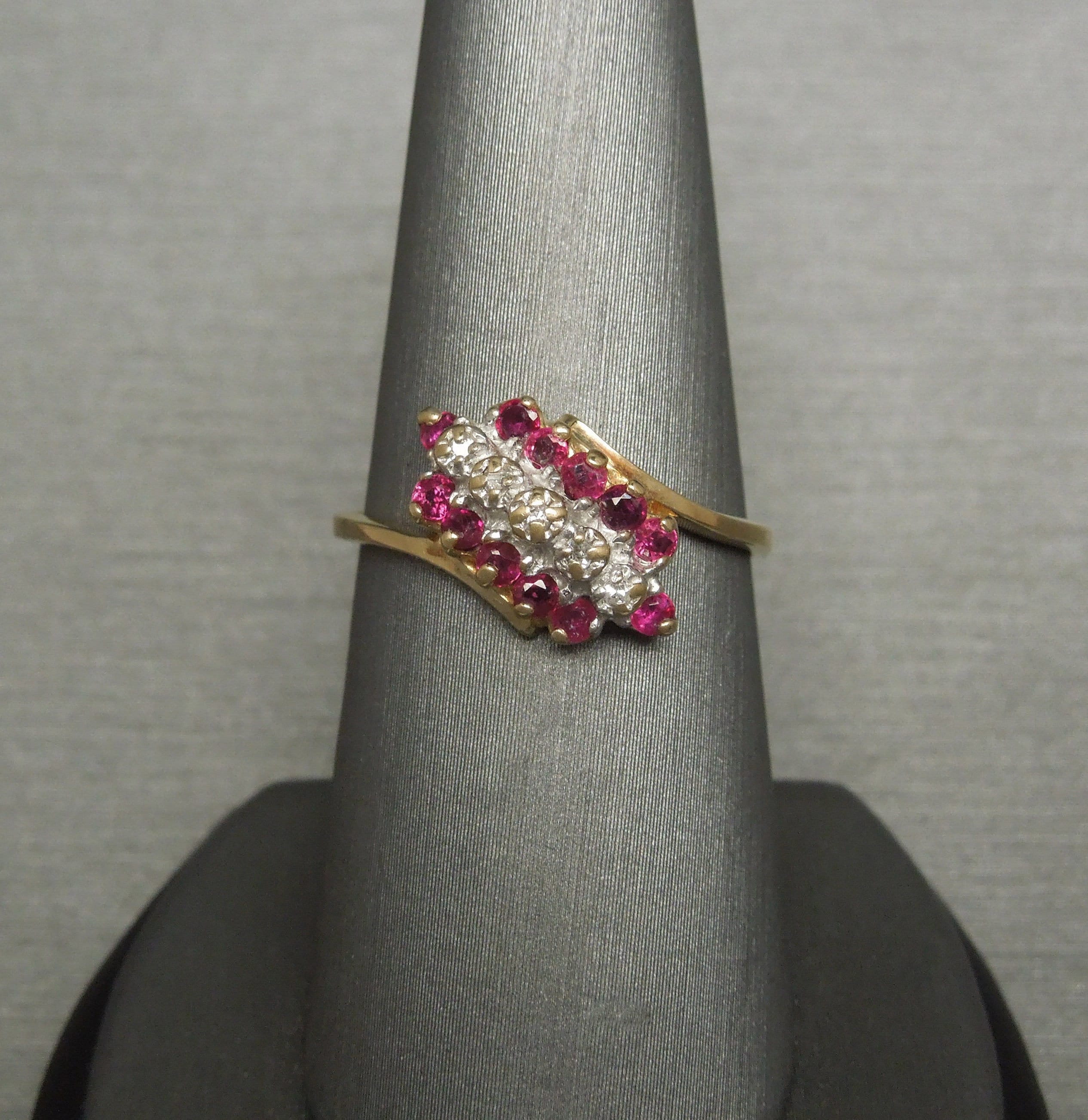 Ruby and diamond waterfall ring deals