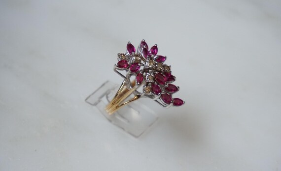 Mid-Century Ruby Waterfall Ring / Vintage Estate … - image 3