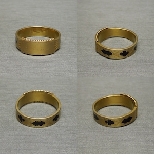 Antique British Estate C1860 18K Gold & Black Enamel Eternity Band Signet Mourning Ring / I.D. Initial Ring / Mourning Ring Sz 6.75