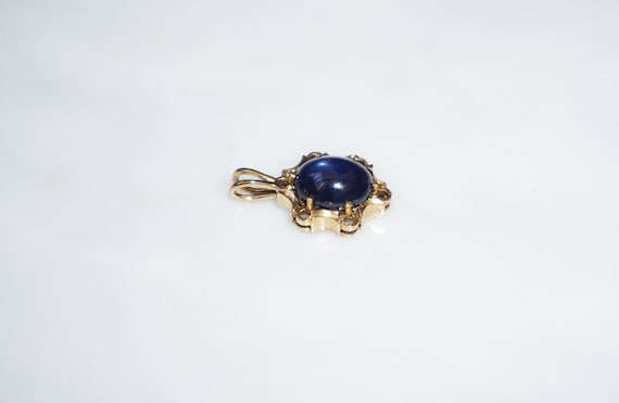 4 carat Sapphire Pendant / Mid Century Estate C19… - image 2