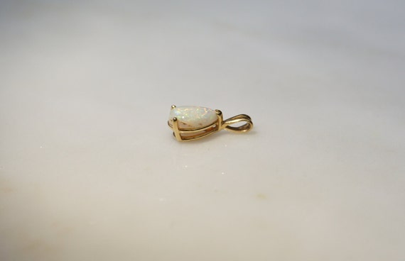 Pear Opal Pendant / Vintage Estate C1970 14K Gold… - image 2
