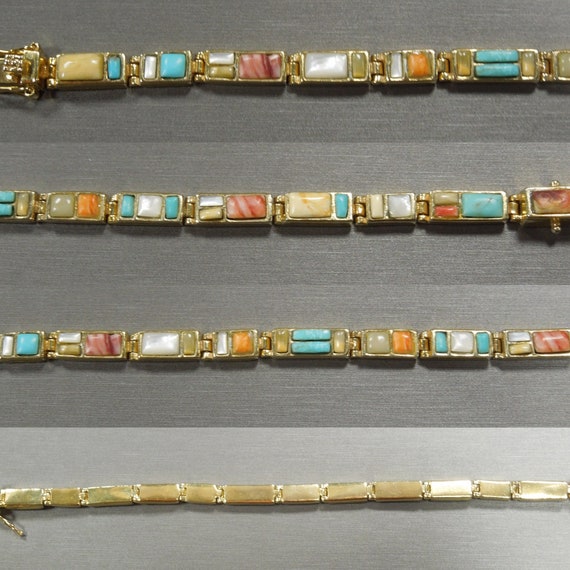Reclaimed Vintage faux semi precious beaded bracelet pack
