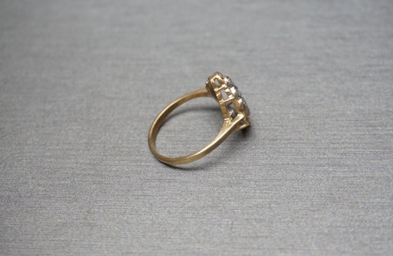 Filigree Diamond Shield Ring / Mid Century Estate… - image 5