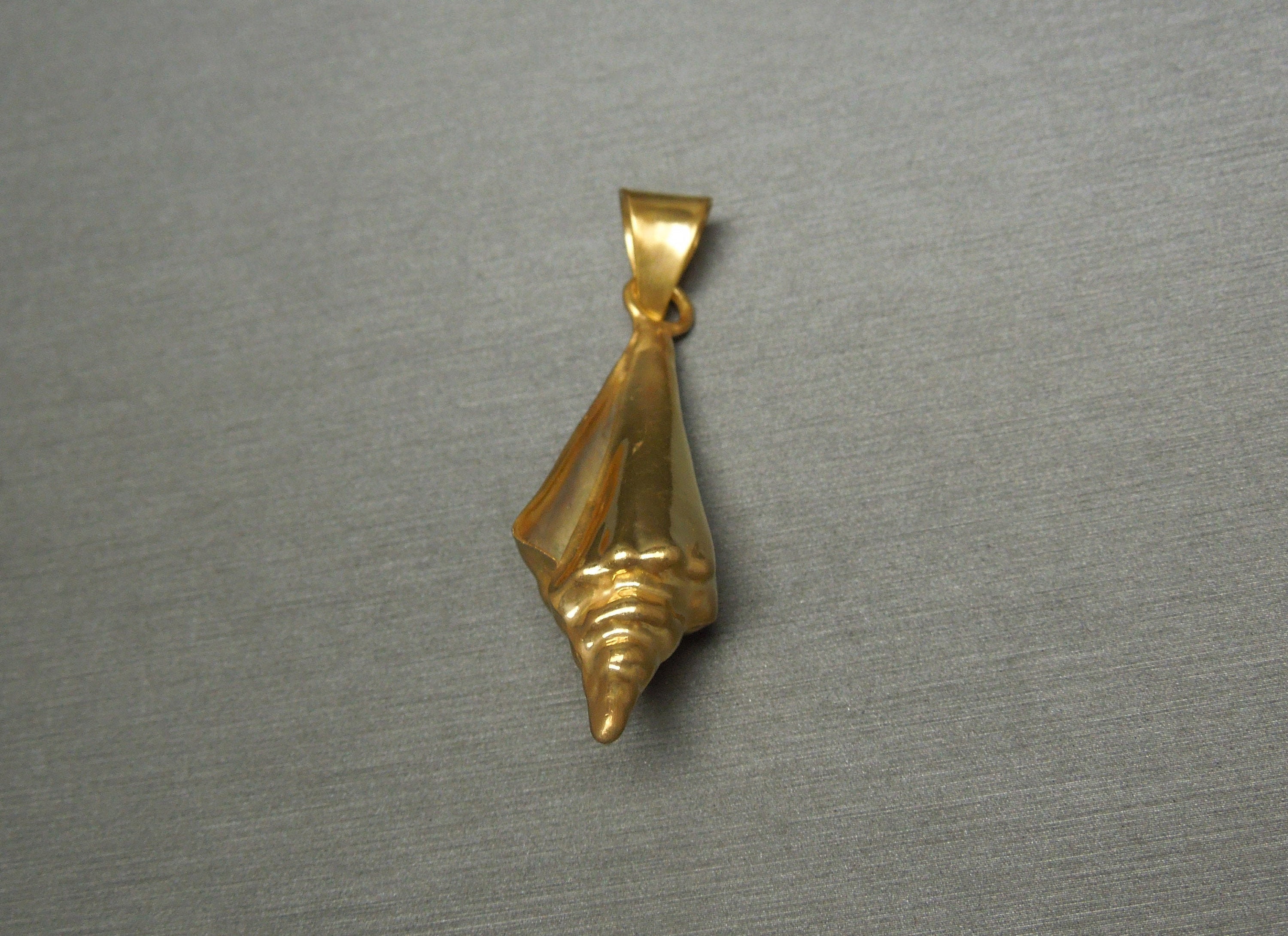 Vintage Estate C1970 Gold Over Sterling Silver Conch Shell