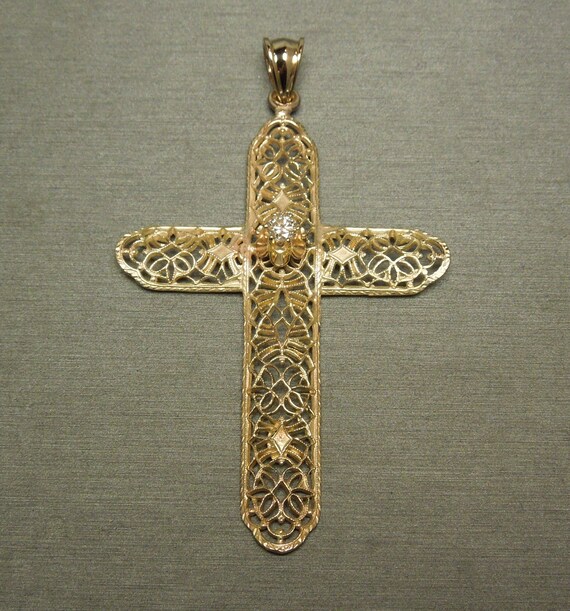 Vintage Estate Antique Victorian Style 14K Gold Fi