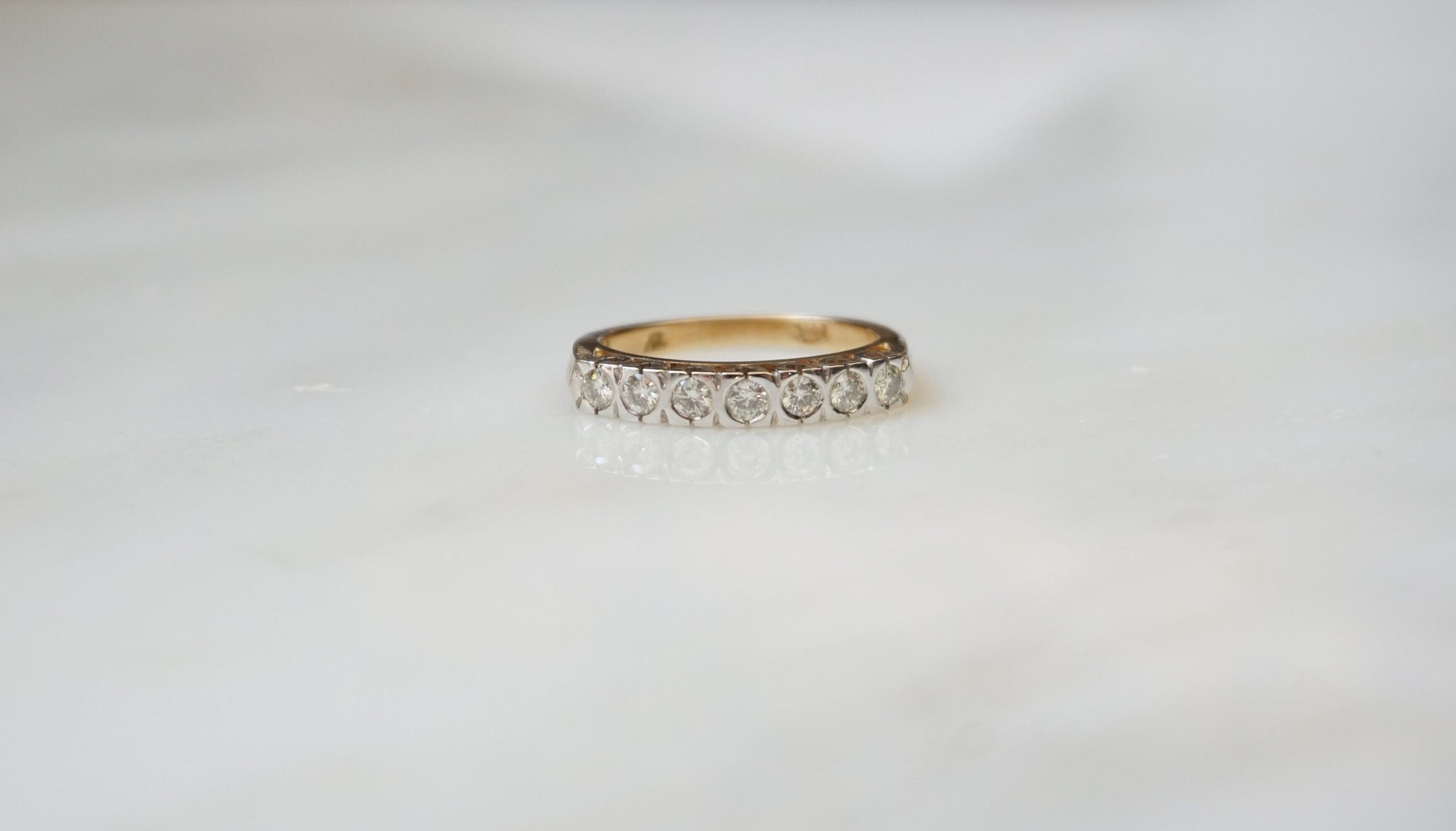 激安通販特集！ / Band Diamond Bezel 14K Vintage 0.65 Gold 14K C1950 Estate アクセサリー