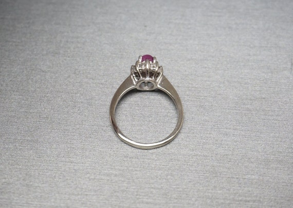 Vintage Estate 14K White Gold 1.23TCW Oval Ruby S… - image 6