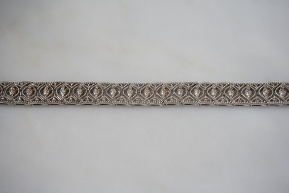 Sterling Silver Diamond Bracelet / Vintage Estate… - image 4