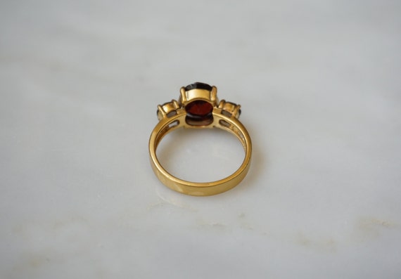Garnet & Topaz Ring / Vintage Estate Gold Vermeil… - image 9