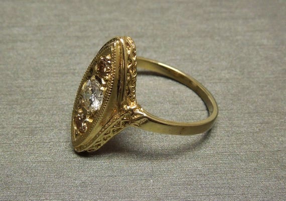 Antique Victorian Estate C1910 14K Gold 0.35TCW F… - image 3