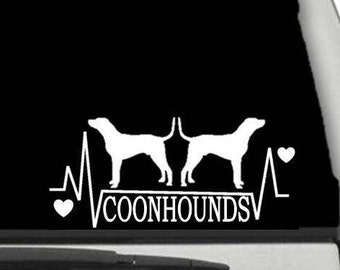 Car Truck Window Sticker Decal Tree More Coon Hunt With Black&Tan Hound Dog 6X8 
