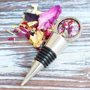 Funeral Flower wine bottle stopper, remembering a loved one