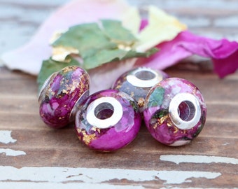 Sterling Silver Flower Bead: Funeral, Wedding Keepsake