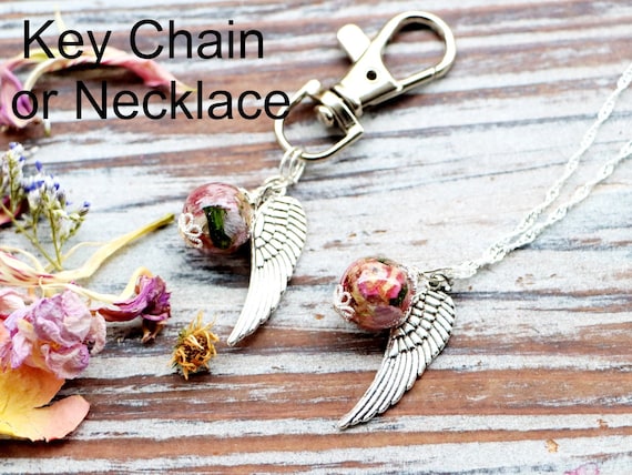 Preserved Flower Necklace Pendant Funeral Flower Jewelry Wedding
