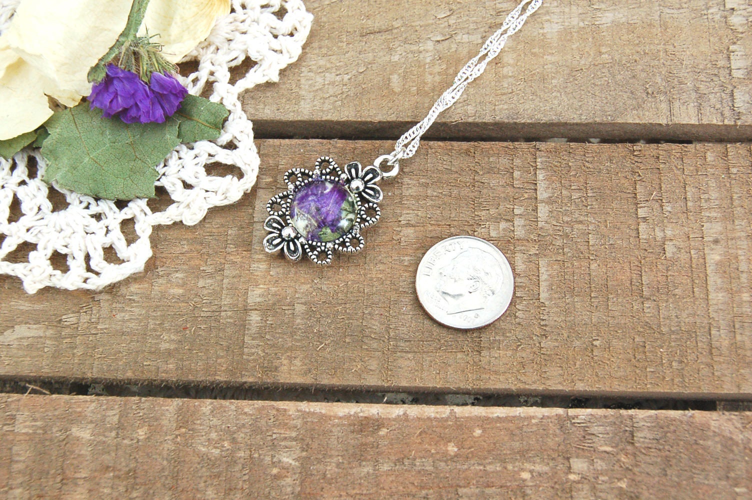 Funeral Flower jewelry Funeral flower keepsake funeral Etsy