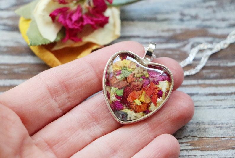 Funeral Flower Heart keychain/ Necklace Pendant Funeral Etsy