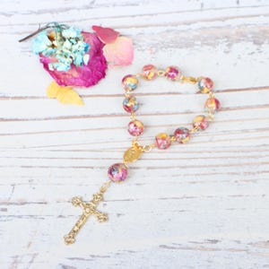 Your Flowers Petals in Resin Chaplet Rosary, made using dried flowers, weddings, holiday, funeral flower rosary, funeral flower keepsake
