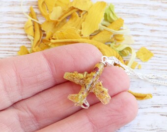 Airplane Resin Pendant, Funeral flower pendant, Funeral flower plane pendant