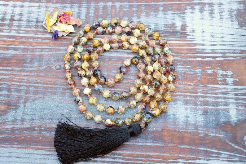 Funeral Flower Mala Beadshindu Prayer Beads Funeral Flower Etsy