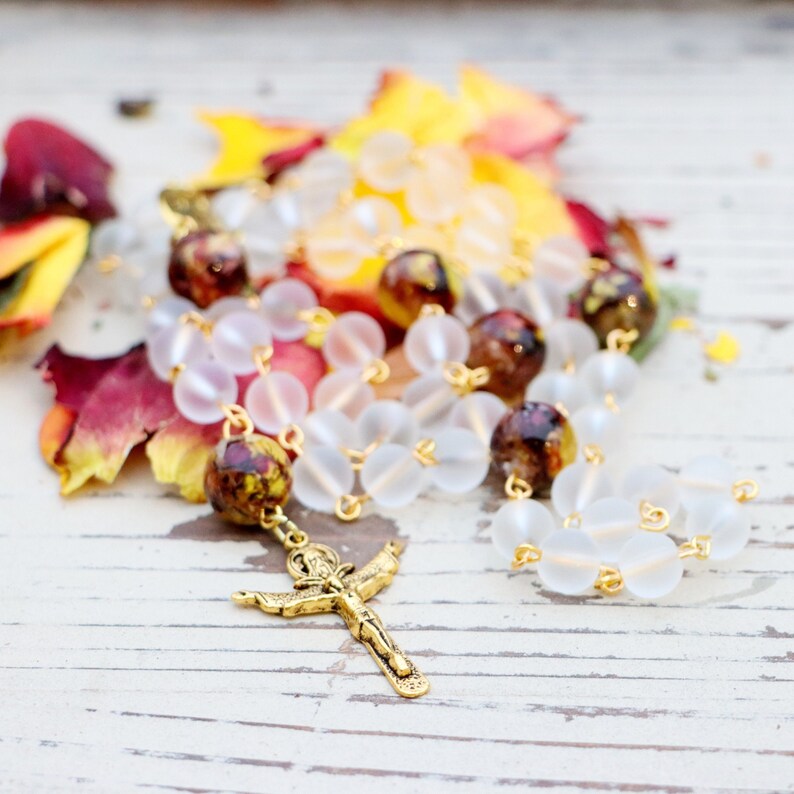 Funeral Flower Rosary 6 Beads Funeral Flower Rosary Etsy