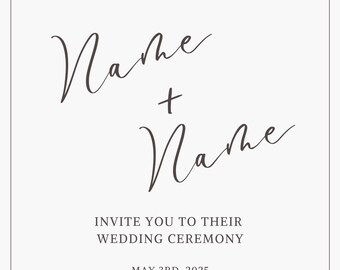 Minimalist Wedding Invitaiton