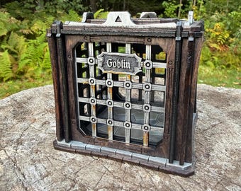 Dice Jail: "Penance Pen" - Wooden Dice Storage, Polyhedral Prison, Customizable - MADE TO ORDER
