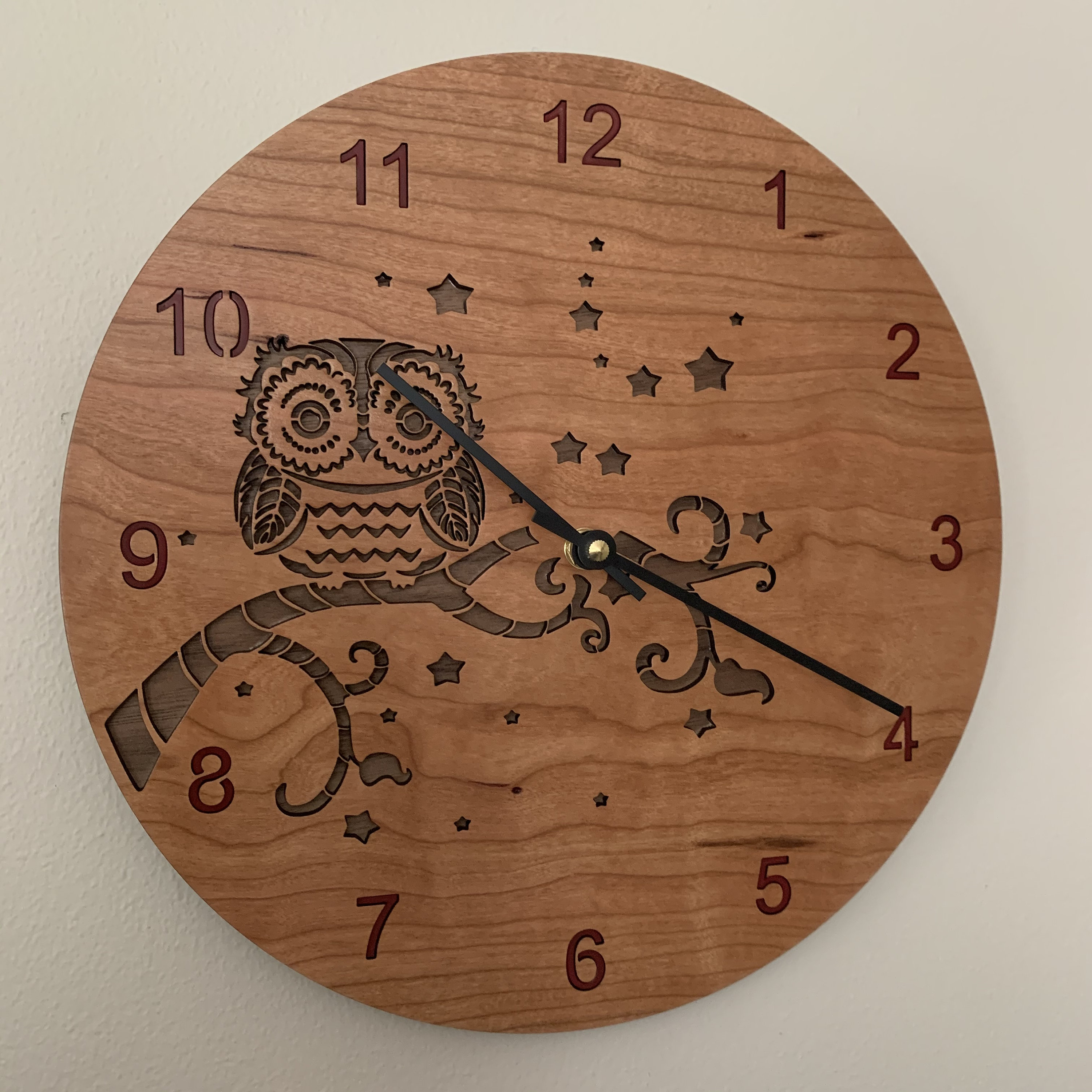 Wall Clock Starry Night Owl Adorable Etsy