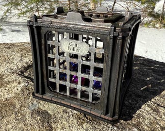 Dice Jail: "Performance Review" - Wooden Dice Storage, Polyhedral Prison, Customizable - MADE TO ORDER