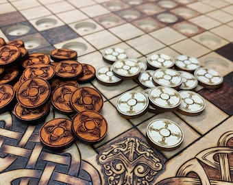 Board Game Inlays: Upgrade Item for Hnefatafl and other select Game Boards from IGNITED Arts & Design - Laser Engraved Inlays for Game Grids