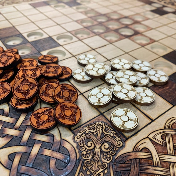 Laser-Engraved Inlays: Upgrade Item for FULL-SIZE Hnefatafl and other select Game Boards from IGNITED Arts & Design