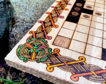 Color Enhancements: UPGRADE Option to Pyrographed / Wood-burned Art for ANY Handcrafted Board Game