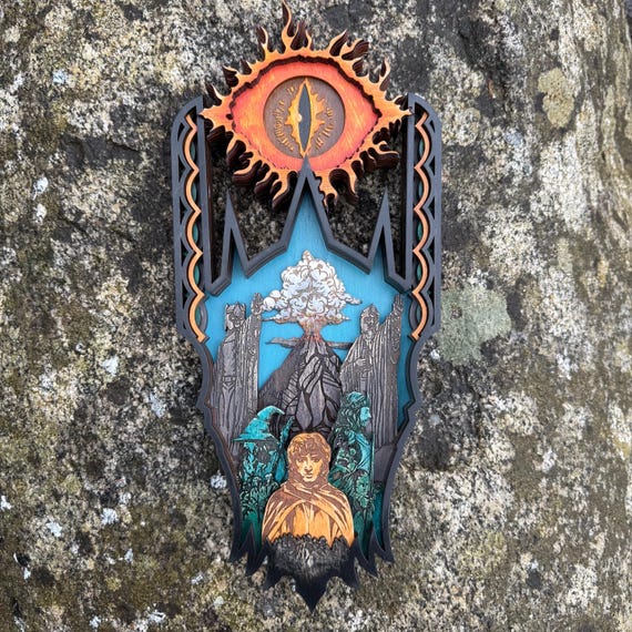 Dimensional Art: "Tolkien's Trilogy"; Lord of the Rings-themed Wall Decoration, Wooden Layered Engraved Art for fans of Tolkien, LotR Movies