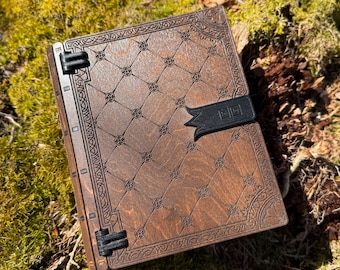 Book Box: "Bibliotheca" - Handcrafted Wooden Case w/ Geometric Floral Artwork, Customizable - MADE TO ORDER